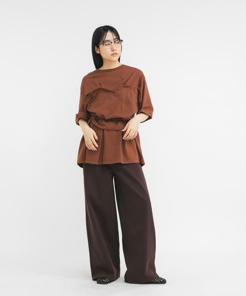 KBF / ケービーエフ Tシャツ | ビスチェデザインBIGボーダーTEE | 詳細5