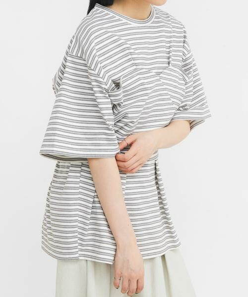 KBF / ケービーエフ Tシャツ | ビスチェデザインBIGボーダーTEE | 詳細10