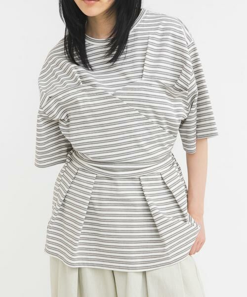 KBF / ケービーエフ Tシャツ | ビスチェデザインBIGボーダーTEE | 詳細11