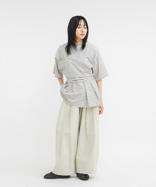 KBF / ケービーエフ Tシャツ | ビスチェデザインBIGボーダーTEE | 詳細14