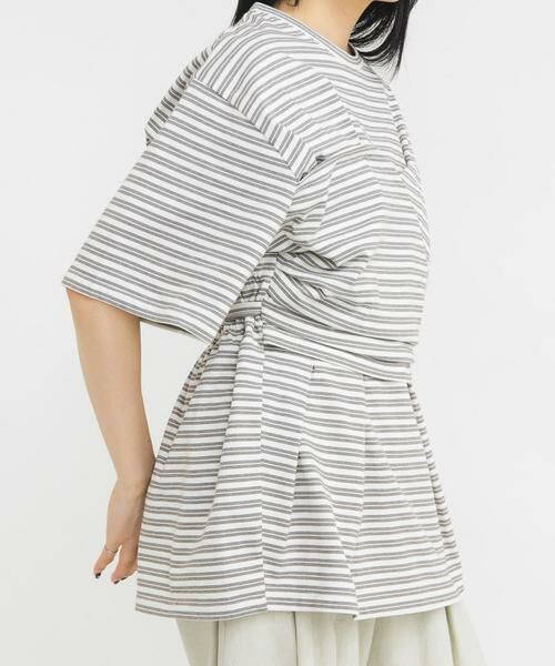 KBF / ケービーエフ Tシャツ | ビスチェデザインBIGボーダーTEE（ホワイト系その他）