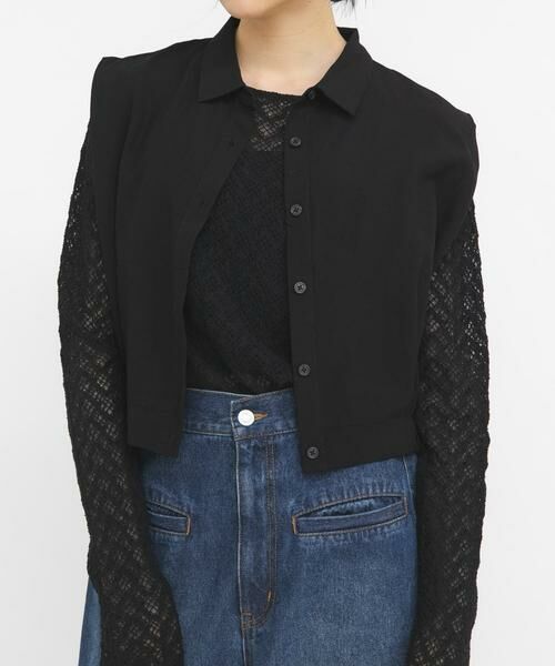 KBF / ケービーエフ Tシャツ | シュリンクレーストップス（ブラック）