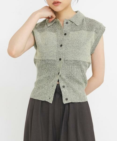 KBF / ケービーエフ ニット・セーター | スリーブレスニットシャツ | 詳細30