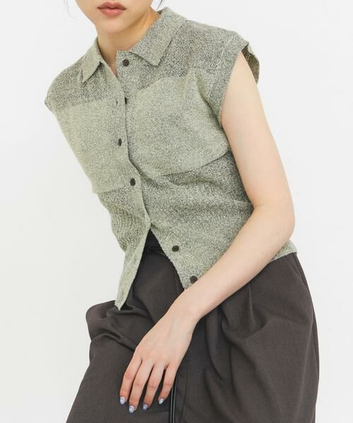 KBF / ケービーエフ ニット・セーター | スリーブレスニットシャツ（ベージュ系その他）