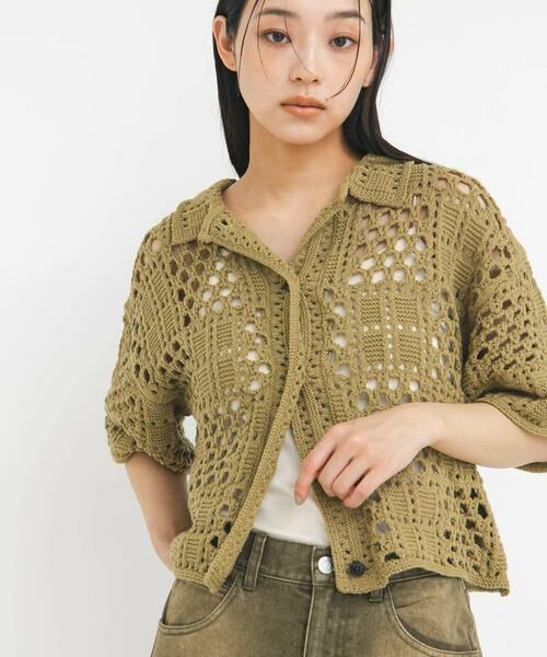 KBF / ケービーエフ ニット・セーター | クロシェニットシャツ | 詳細2