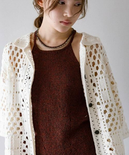 KBF / ケービーエフ ニット・セーター | クロシェニットシャツ | 詳細11