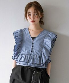 KBF / ケービーエフ シャツ・ブラウス | 2WAYバイカラーフリルブラウス