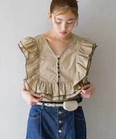 KBF / ケービーエフ シャツ・ブラウス | 2WAYバイカラーフリルブラウス