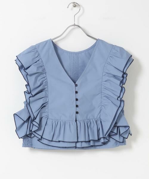 KBF / ケービーエフ シャツ・ブラウス | 2WAYバイカラーフリルブラウス | 詳細5