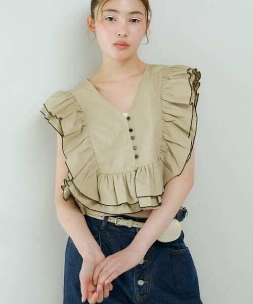KBF / ケービーエフ シャツ・ブラウス | 2WAYバイカラーフリルブラウス | 詳細18