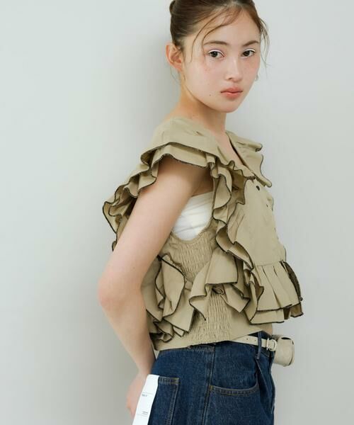 KBF / ケービーエフ シャツ・ブラウス | 2WAYバイカラーフリルブラウス | 詳細19