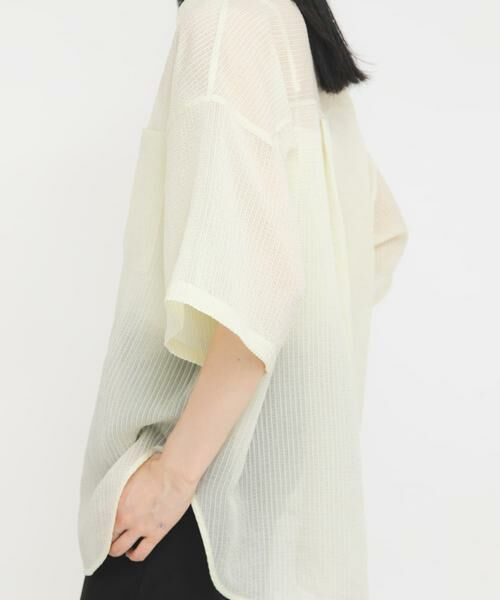 KBF / ケービーエフ シャツ・ブラウス | シアーストライプBIGシャツ | 詳細1