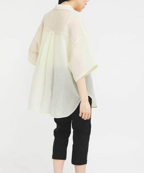 KBF / ケービーエフ シャツ・ブラウス | シアーストライプBIGシャツ | 詳細3