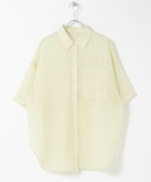 KBF / ケービーエフ シャツ・ブラウス | シアーストライプBIGシャツ | 詳細7