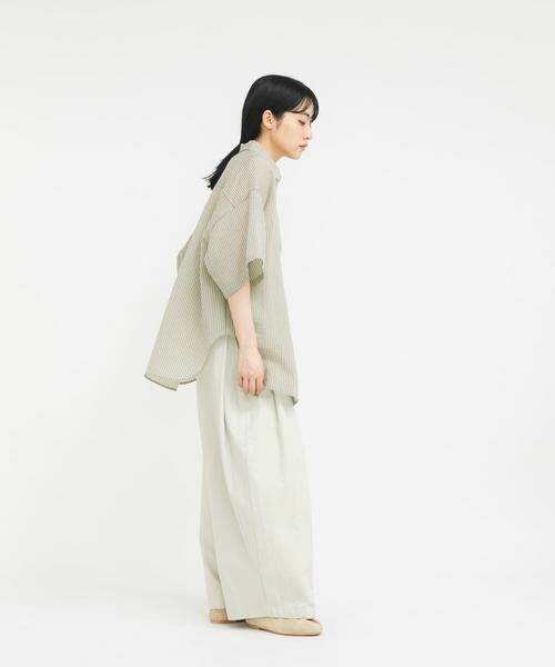 KBF / ケービーエフ シャツ・ブラウス | シアーストライプBIGシャツ | 詳細13