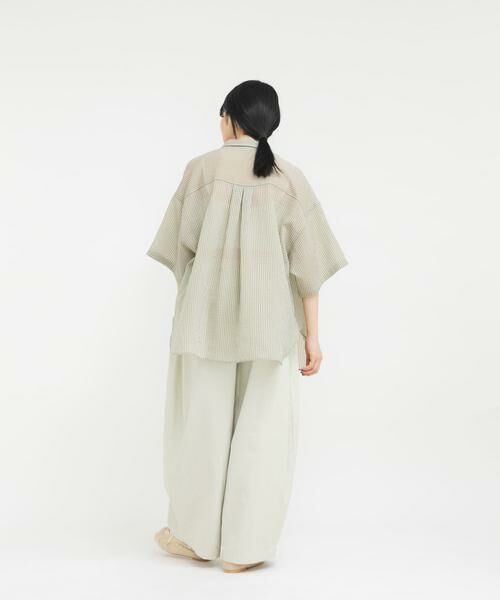 KBF / ケービーエフ シャツ・ブラウス | シアーストライプBIGシャツ | 詳細14