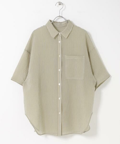 KBF / ケービーエフ シャツ・ブラウス | シアーストライプBIGシャツ | 詳細15