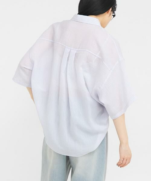 KBF / ケービーエフ シャツ・ブラウス | シアーストライプBIGシャツ | 詳細19