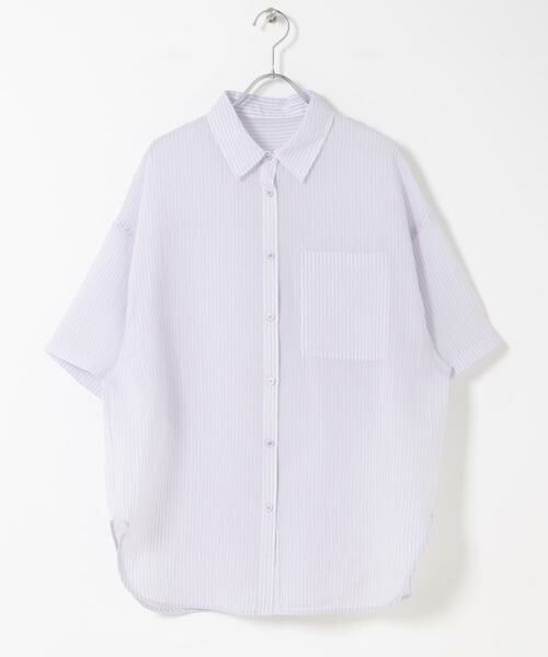KBF / ケービーエフ シャツ・ブラウス | シアーストライプBIGシャツ | 詳細24