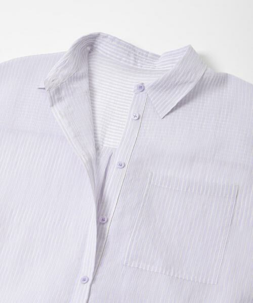 KBF / ケービーエフ シャツ・ブラウス | シアーストライプBIGシャツ | 詳細25