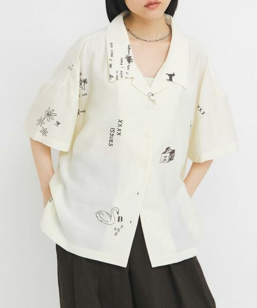 KBF / ケービーエフ シャツ・ブラウス | TATTOOオーバーシャツ | 詳細10