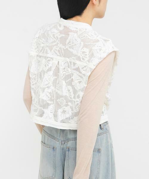 KBF / ケービーエフ シャツ・ブラウス | バテンレースコンパクトシャツ（アイボリー）