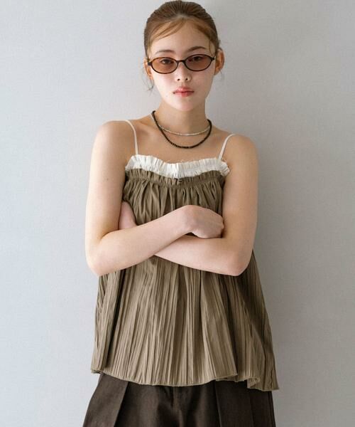 KBF / ケービーエフ その他トップス | バイカラークリンクルビスチェ | 詳細1