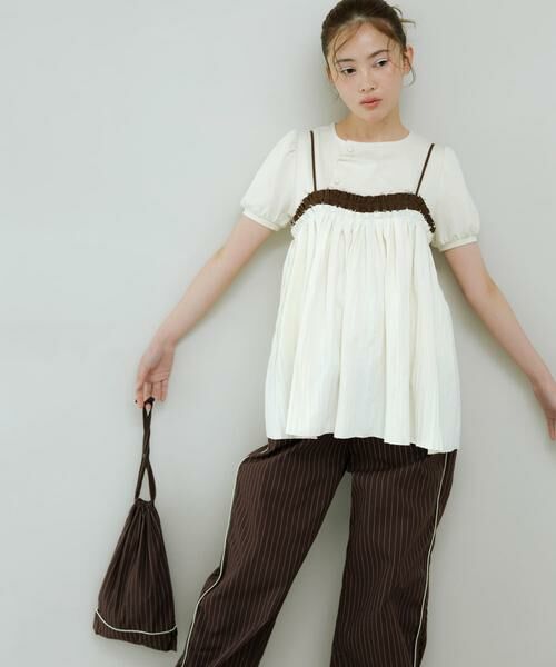 KBF / ケービーエフ その他トップス | バイカラークリンクルビスチェ | 詳細13