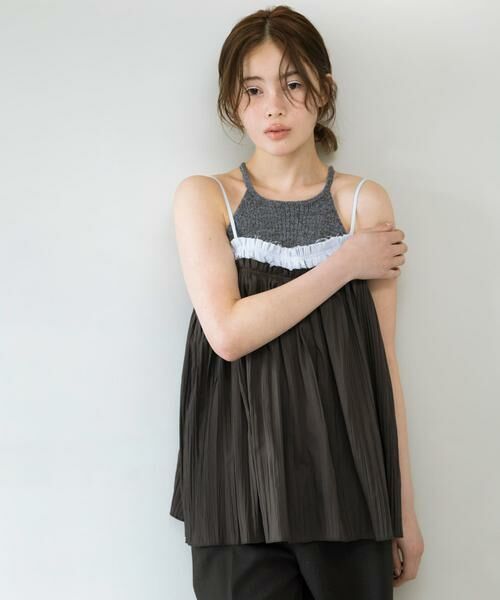 KBF / ケービーエフ その他トップス | バイカラークリンクルビスチェ | 詳細20