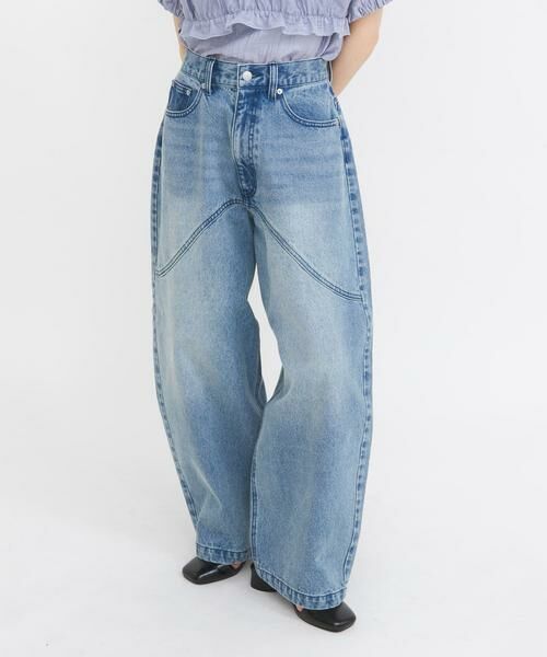 KBF / ケービーエフ デニムパンツ | シームデザインカーブデニム | 詳細1