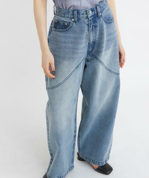 KBF / ケービーエフ デニムパンツ | シームデザインカーブデニム（ブルー）