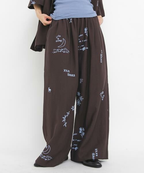 KBF / ケービーエフ その他パンツ | TATTOOワイドイージーパンツ（ブラウン）