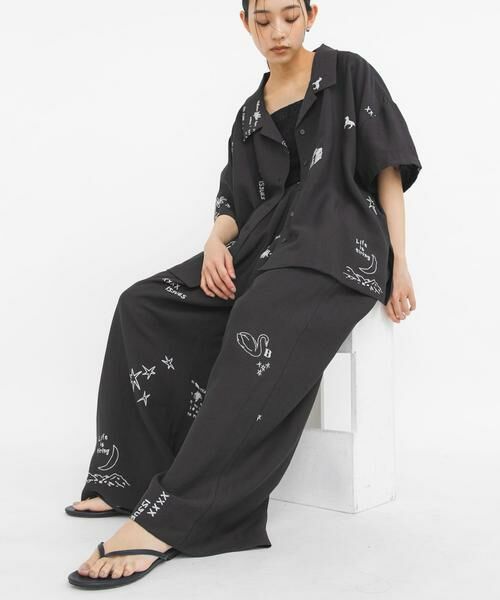 KBF / ケービーエフ その他パンツ | TATTOOワイドイージーパンツ（チャコールグレー）