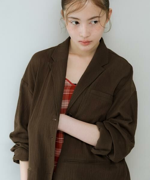 KBF / ケービーエフ その他アウター | シアーライトテーラードジャケット（ブラウン）