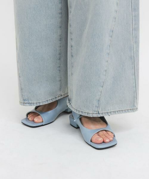 KBF / ケービーエフ サンダル | スクエアトゥリボンコンビサンダル | 詳細2