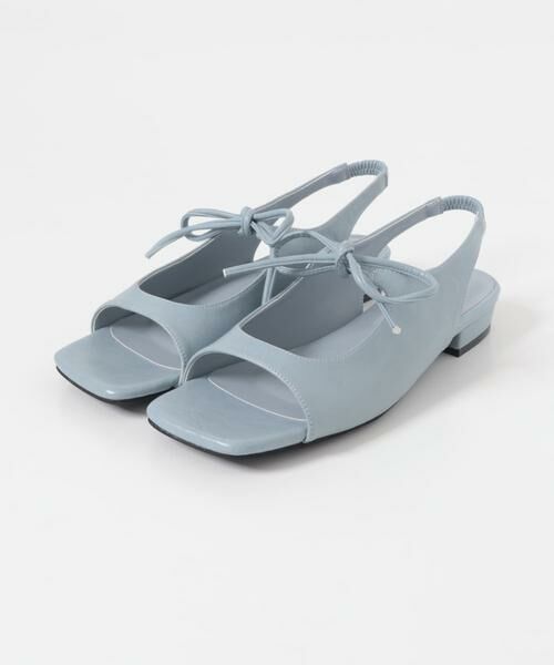 KBF / ケービーエフ サンダル | スクエアトゥリボンコンビサンダル | 詳細8