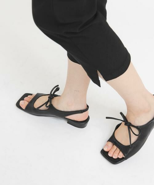 KBF / ケービーエフ サンダル | スクエアトゥリボンコンビサンダル | 詳細11