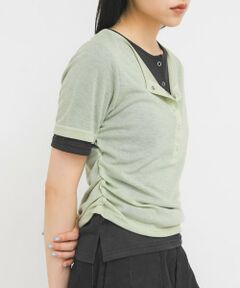 KBF / ケービーエフ Tシャツ | バイカラーヘンリーネックTEE