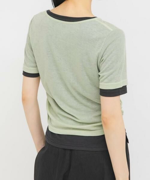 KBF / ケービーエフ Tシャツ | バイカラーヘンリーネックTEE | 詳細3