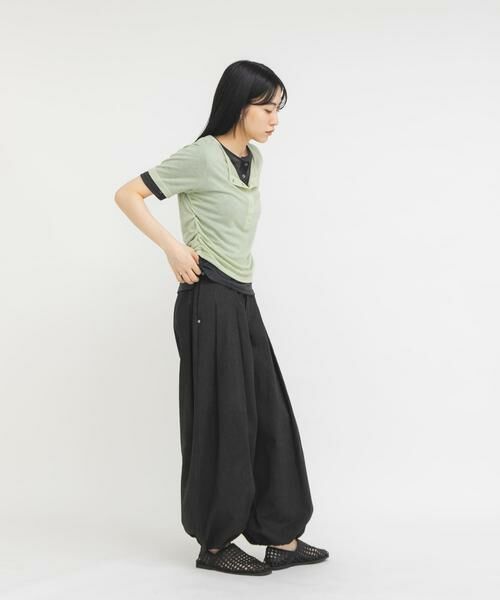 KBF / ケービーエフ Tシャツ | バイカラーヘンリーネックTEE | 詳細5