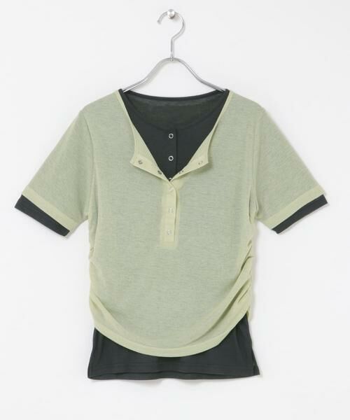 KBF / ケービーエフ Tシャツ | バイカラーヘンリーネックTEE | 詳細7