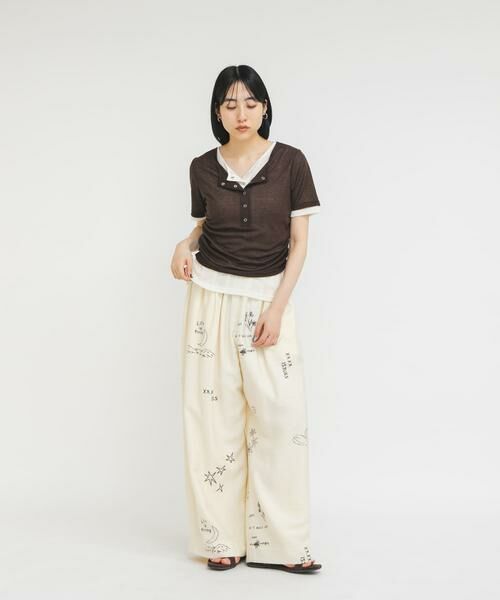 KBF / ケービーエフ Tシャツ | バイカラーヘンリーネックTEE | 詳細14