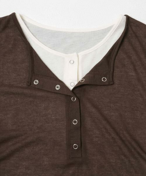 KBF / ケービーエフ Tシャツ | バイカラーヘンリーネックTEE | 詳細17