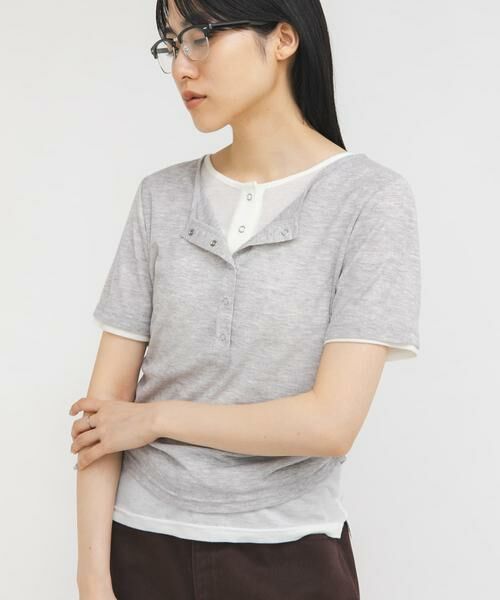 KBF / ケービーエフ Tシャツ | バイカラーヘンリーネックTEE | 詳細19