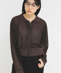 KBF / ケービーエフ シャツ・ブラウス | シアーシャツカーディガン