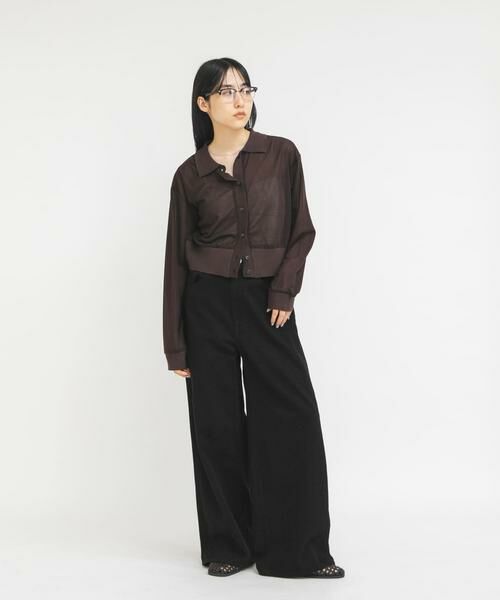 KBF / ケービーエフ シャツ・ブラウス | シアーシャツカーディガン | 詳細4