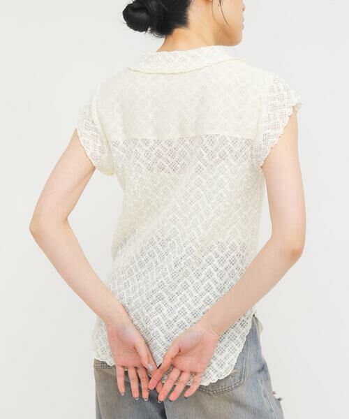 KBF / ケービーエフ シャツ・ブラウス | フレンチスリーブレースシャツ | 詳細5