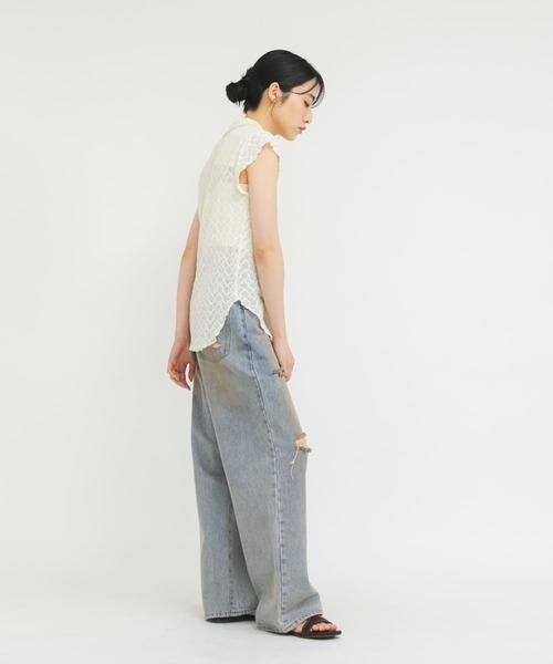 KBF / ケービーエフ シャツ・ブラウス | フレンチスリーブレースシャツ | 詳細6