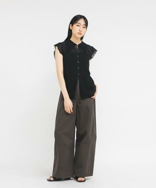 KBF / ケービーエフ シャツ・ブラウス | フレンチスリーブレースシャツ | 詳細13