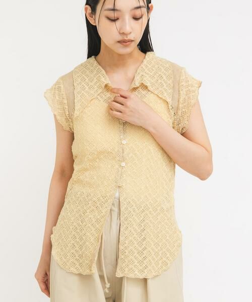 KBF / ケービーエフ シャツ・ブラウス | フレンチスリーブレースシャツ | 詳細18